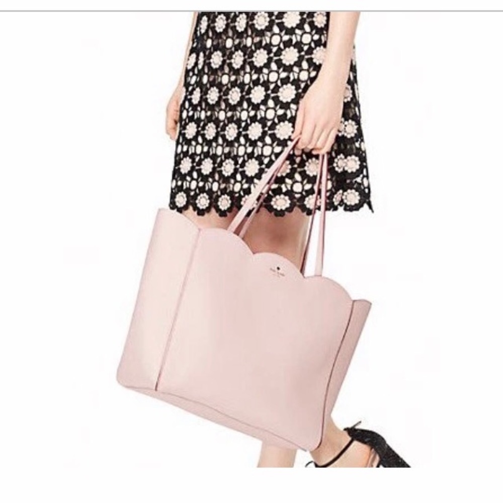 kate spade Pale Blush Scalloped Leather Tote